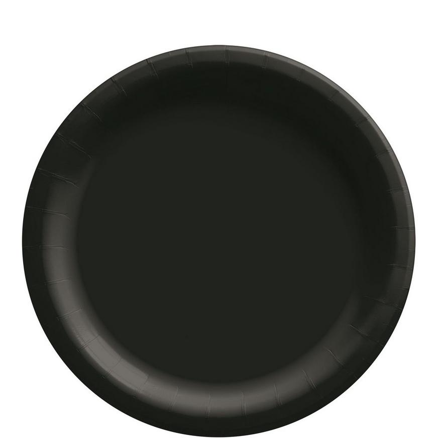 Black Extra Sturdy Paper Lunch Plates, 8.5in, 20ct